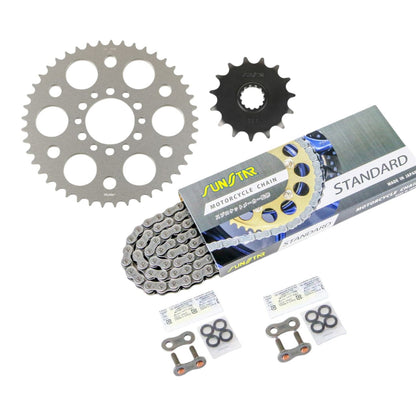 スプロケット&チェーンキット スタンダード 520 フロント15T リア45T 3点セット DF200E DJEBEL200 SX200 SUNSTARチェーン スプロケ