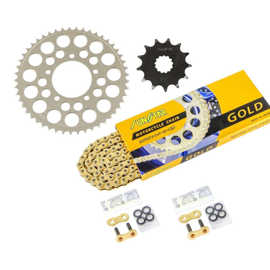 スプロケット&チェーンキット ゴールド 520 フロント13T リア49T 3点セット バンディッド250 GSX250S カタナ SUNSTARチェーン スプロケ