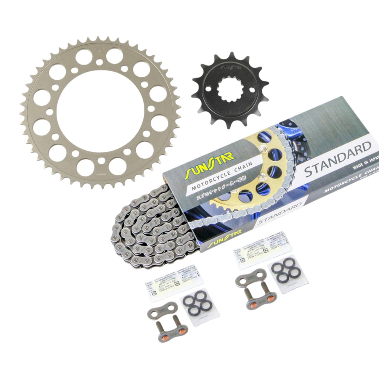 Sprocket & Chain Kit Standard 520 Front 14T Rear 48T 3-piece Set for Suzuki Kawasaki GSX250FX 02-05 BALIUS2 97-07 BALIUS SUNSTAR Chain