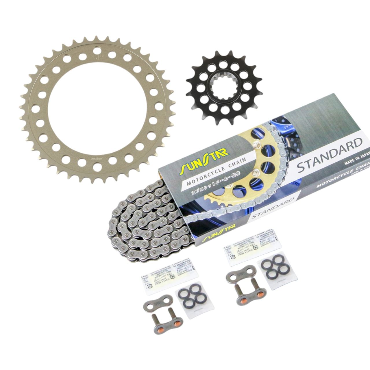 Sprocket & Chain Kit - Standard 520, Front 16T, Rear 41T, 3-piece set for Honda CBR600RR (Japan domestic model) 520 conversion 2003-06, SUNSTAR Chain
