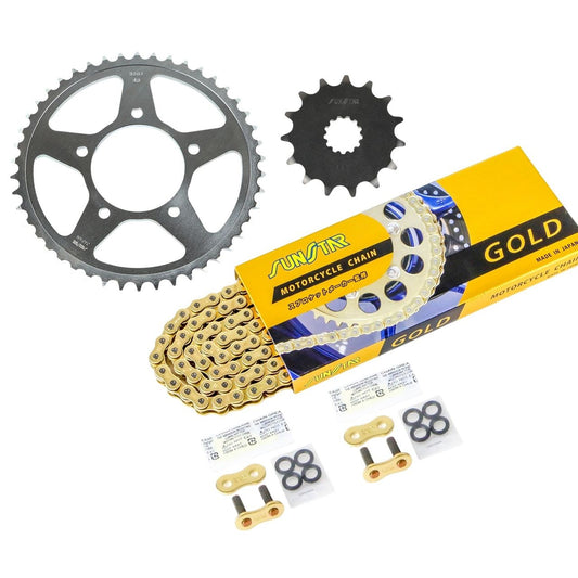 Sprocket & Chain Kit Gold 520 Front 15T Rear 46T 3-piece Set Suzuki GLADIUS 10-15 Gradious