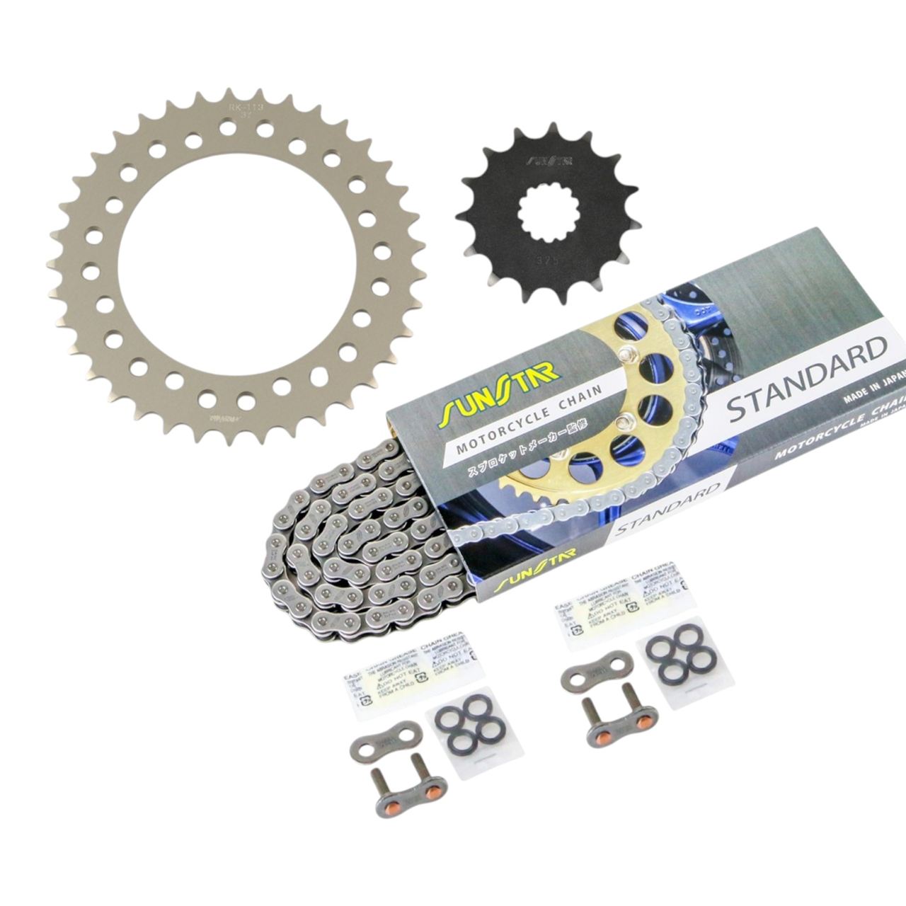 スプロケット&チェーンキット スタンダード 520 フロント15T リア37T 3点セット W800 19年-24年 / メグロ K3 21年-24年 メグロ シルバー