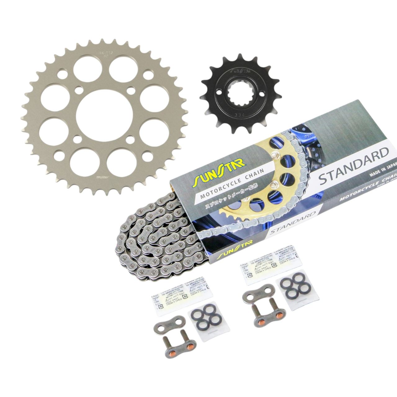 Sprocket & Chain Kit Standard 520 Front 15T Rear 40T 3-piece Set Kawasaki Estrella Rear Drum Brake 14-17 Estrella