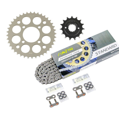 Sprocket & Chain Kit Standard 520 Front 15T Rear 40T 3-piece Set Kawasaki Estrella Rear Drum Brake 14-17 Estrella