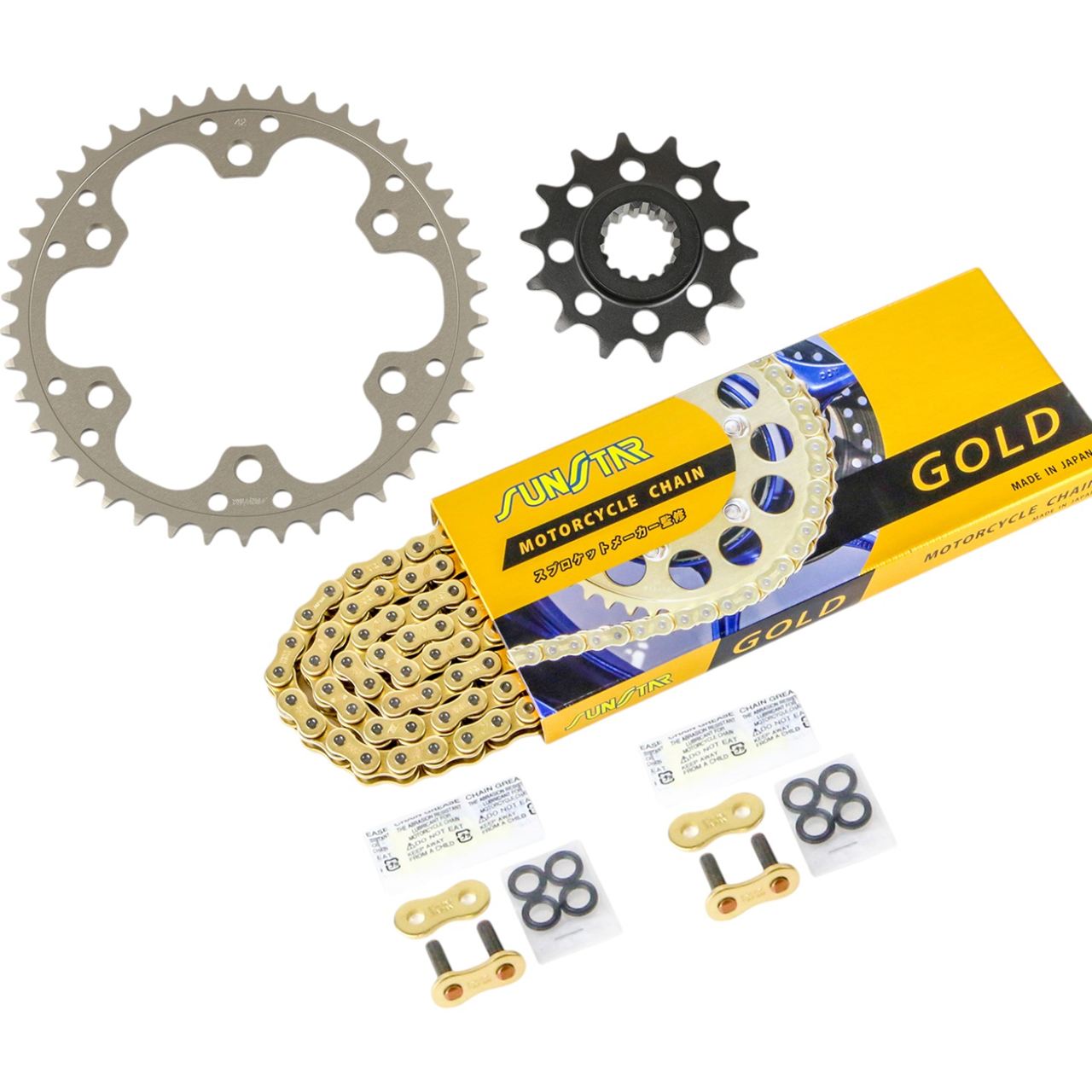 Sprocket & Chain Kit Gold 520 Front 14T Rear 42T 3-piece Set for Honda CBR250RR 2023