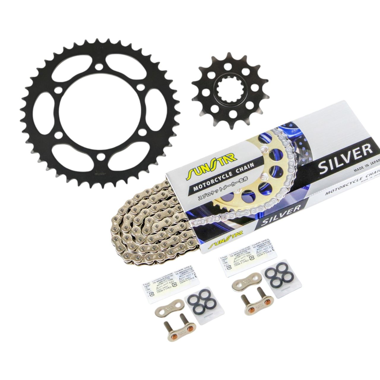 Sprocket & Chain Kit Silver 520 Front 14T Rear 42T 3-piece set Kawasaki Ninja250SL 16-17｜Z250SL 16-17 Ninja