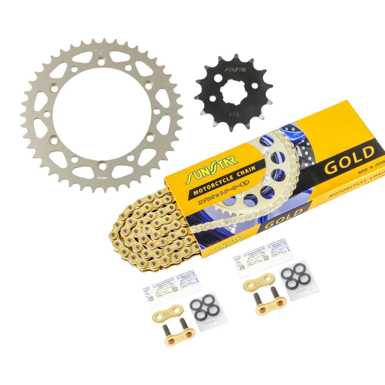 Sprocket & Chain Kit Gold 520 Front 14T Rear 43T 3-piece Set Kawasaki SUPER SHERPA 97-07 Super Sherpa
