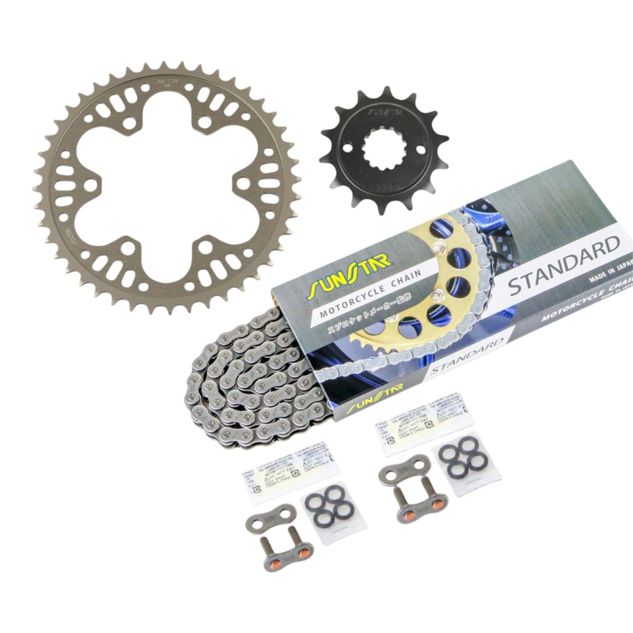 Sprocket & Chain Kit Standard 520 Front 14T Rear 44T 3-piece Set Kawasaki ZZR250 2002-2007