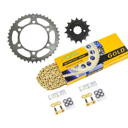 Sprocket & Chain Kit Gold 520 Front 15T Rear 41T 3-piece set Kawasaki FX400R 86-88