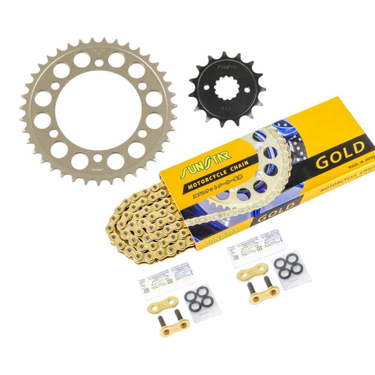 Sprocket & Chain Kit Gold 520 Front 15T Rear 39T 3-piece Set Kawasaki GPZ400R 85-89