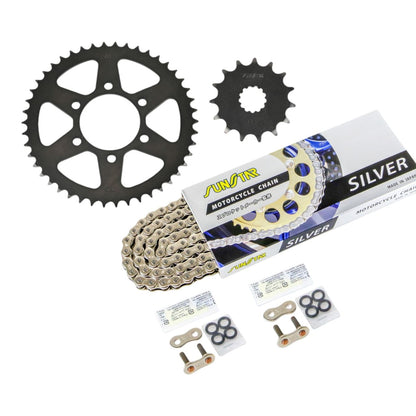 Sprocket & Chain Kit Silver 520 Front 15T Rear 46T 3-piece set for Kawasaki Ninja 400 400R 650R ER-6f ER-6n Versys Z650 Z650RS