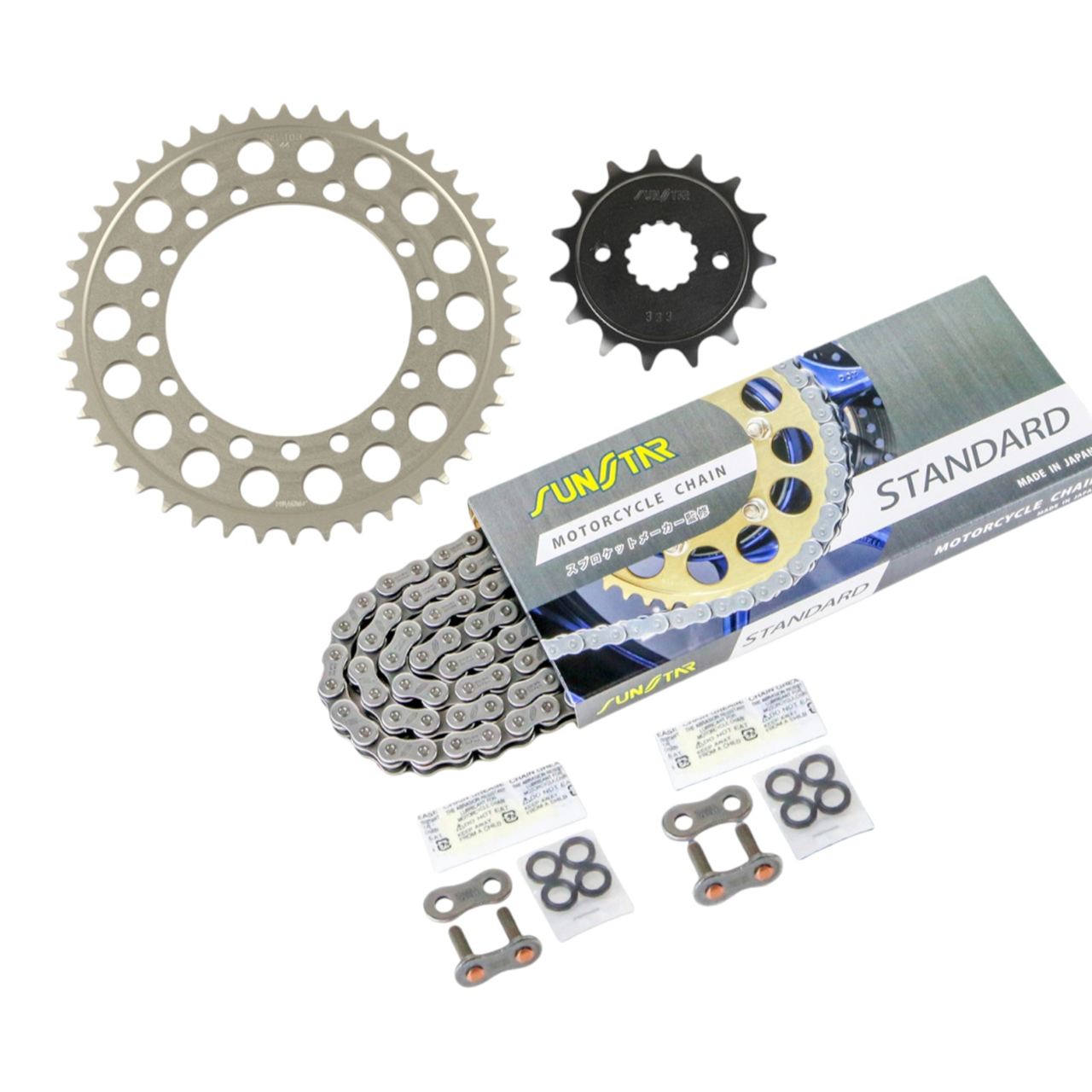 Sprocket & Chain Kit Standard 520 Front 15T Rear 44T 3-piece set for Kawasaki ZX-4 88'