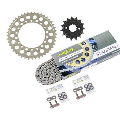 Sprocket & Chain Kit Standard 520 Front 15T Rear 44T 3-piece set for Kawasaki ZX-4 88'