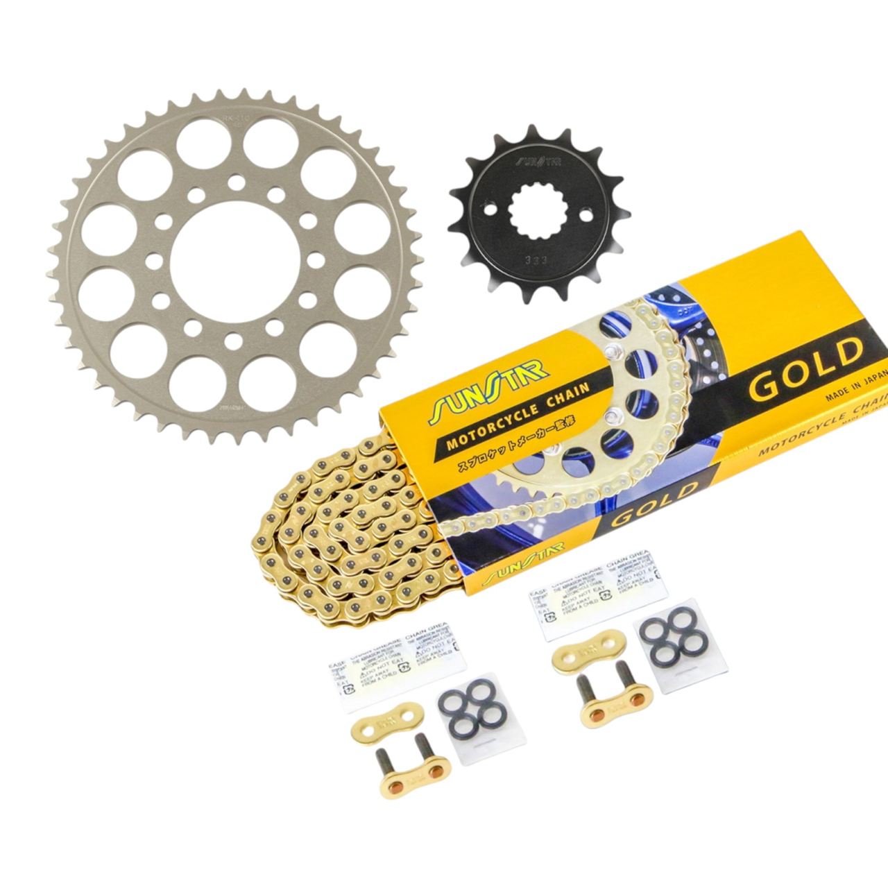 Sprocket & Chain Kit Gold 520 Front 15T Rear 45T 3-piece set Kawasaki ZXR400 91-99