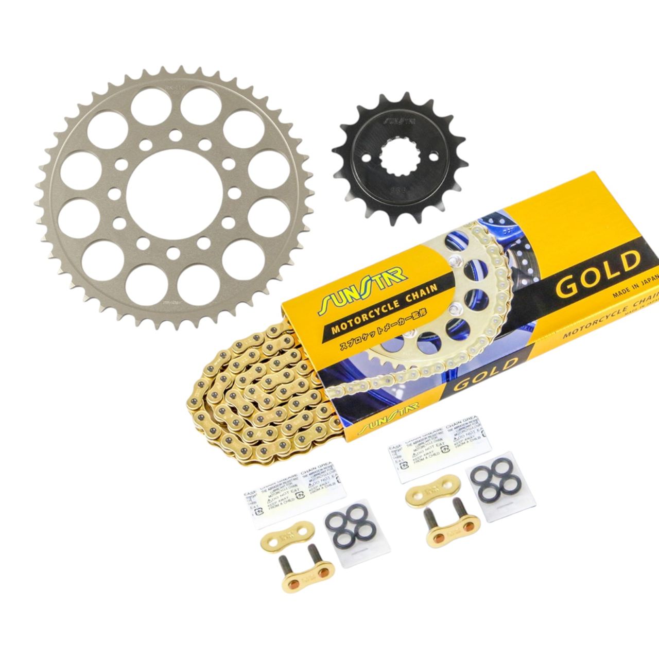 Sprocket & Chain Kit Gold 520 Front 16T Rear 45T 3-piece Set Kawasaki ZXR400R 90'
