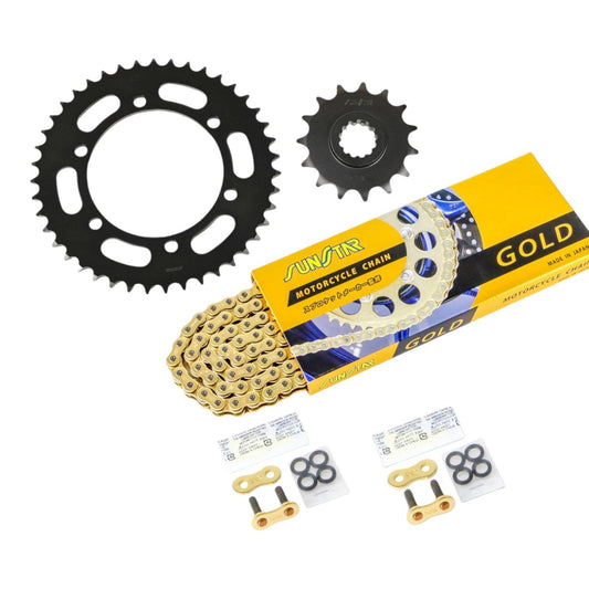 スプロケット&チェーンキット ゴールド 525 フロント15T リア43T 3点セット カワサキ ZRX400/2 94年-97年 スプロケ チェーン