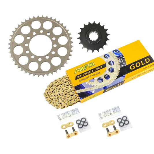 スプロケット&チェーンキット ゴールド 525 フロント18T リア44T 3点セット カワサキ ZRX1200DAEG 09年-16年 ダエグ スプロケ チェーン