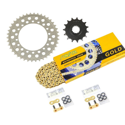 Sprocket & Chain Kit Gold 525 Front 15T Rear 42T 3-piece Set Kawasaki ZRX400/2 1998-2008