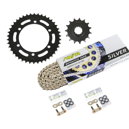 スプロケット&チェーンキット シルバー 525 フロント15T リア42T 3点セット カワサキ ZRX400/2 98年-2008年