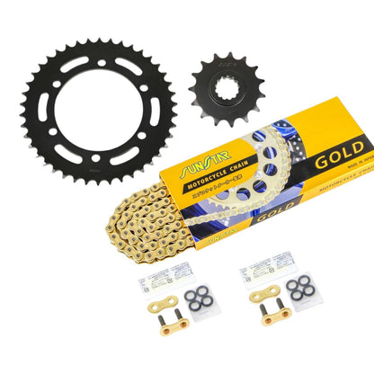 スプロケット&チェーンキット ゴールド 525 フロント15T リア42T 3点セット カワサキ ZRX400/2 98年-2008年