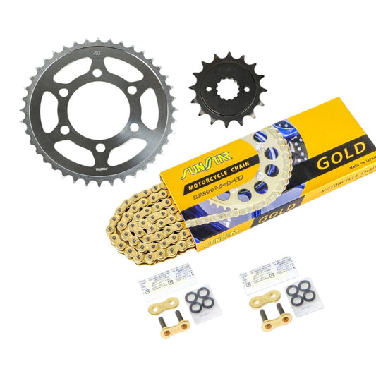 スプロケット&チェーンキット ゴールド 525 フロント16T リア40T 3点セット カワサキ Z750FX(2)/(3) (E1 / L1) 80年-84年 Z750GP 82年