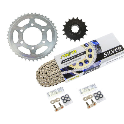 スプロケット&チェーンキット シルバー 525 フロント17T リア42T 3点セット カワサキ ZRX1200/R/S 2001年-08年