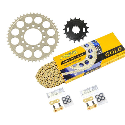スプロケット&チェーンキット ゴールド 525 フロント17T リア46T 3点セット カワサキ Z1000R 82年-83年/ Z1000J 81年-83年/ Z1100GP 81年/ Z1100R 84年