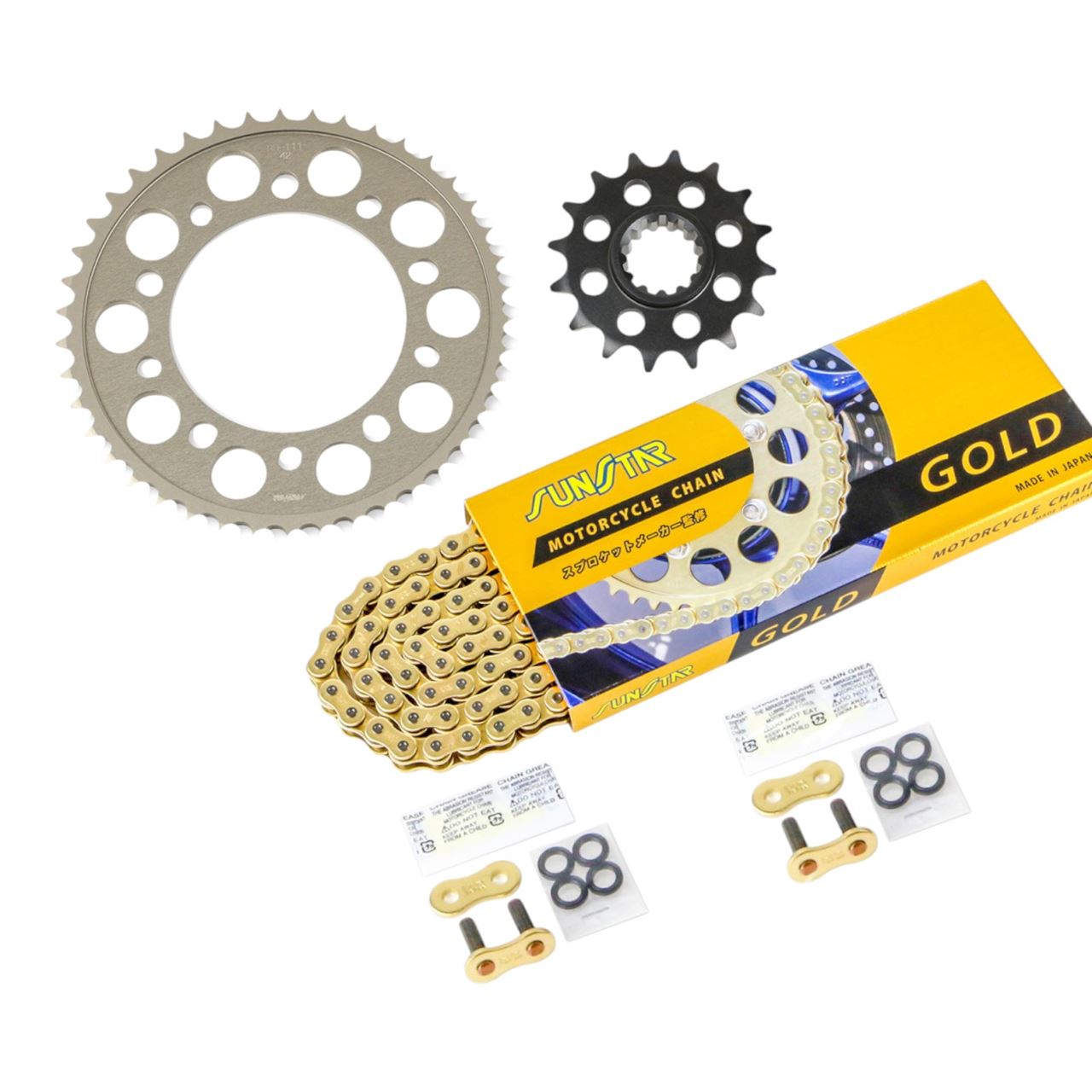 スプロケット&チェーンキット ゴールド 525 フロント16T リア42T CBF600N/S 08-13年 3点セット SUNSTARチェーン スプロケ