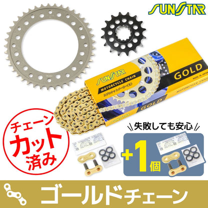 Sprocket & Chain Kit Gold 525 Front 16T Rear 41T CBR600RR (Domestic) (525 Conversion) 03-06, 3-Piece Set SUNSTAR Chain