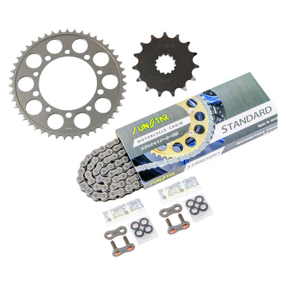 Sprocket & Chain Kit Silver 525 Front 15T Rear 47T V-Strom 650/XT 17-23 3-Piece Set SUNSTAR Chain