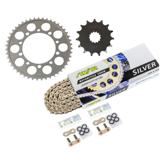 スプロケット&チェーンキット シルバー 525 フロント15T リア47T Vストローム650/XT 17-23年 3点セット SUNSTARチェーン スプロケ