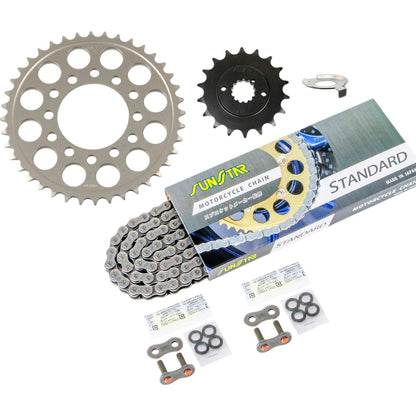 Sprocket & Chain Kit Silver 525 Front 18T Rear 40T Z1-R(D1) (525 Convert) 78 3-Piece Set SUNSTAR Chain