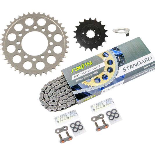 Sprocket & Chain Kit Silver 525 Front 18T Rear 40T Z1-R(D1) (525 Convert) 78 3-Piece Set SUNSTAR Chain