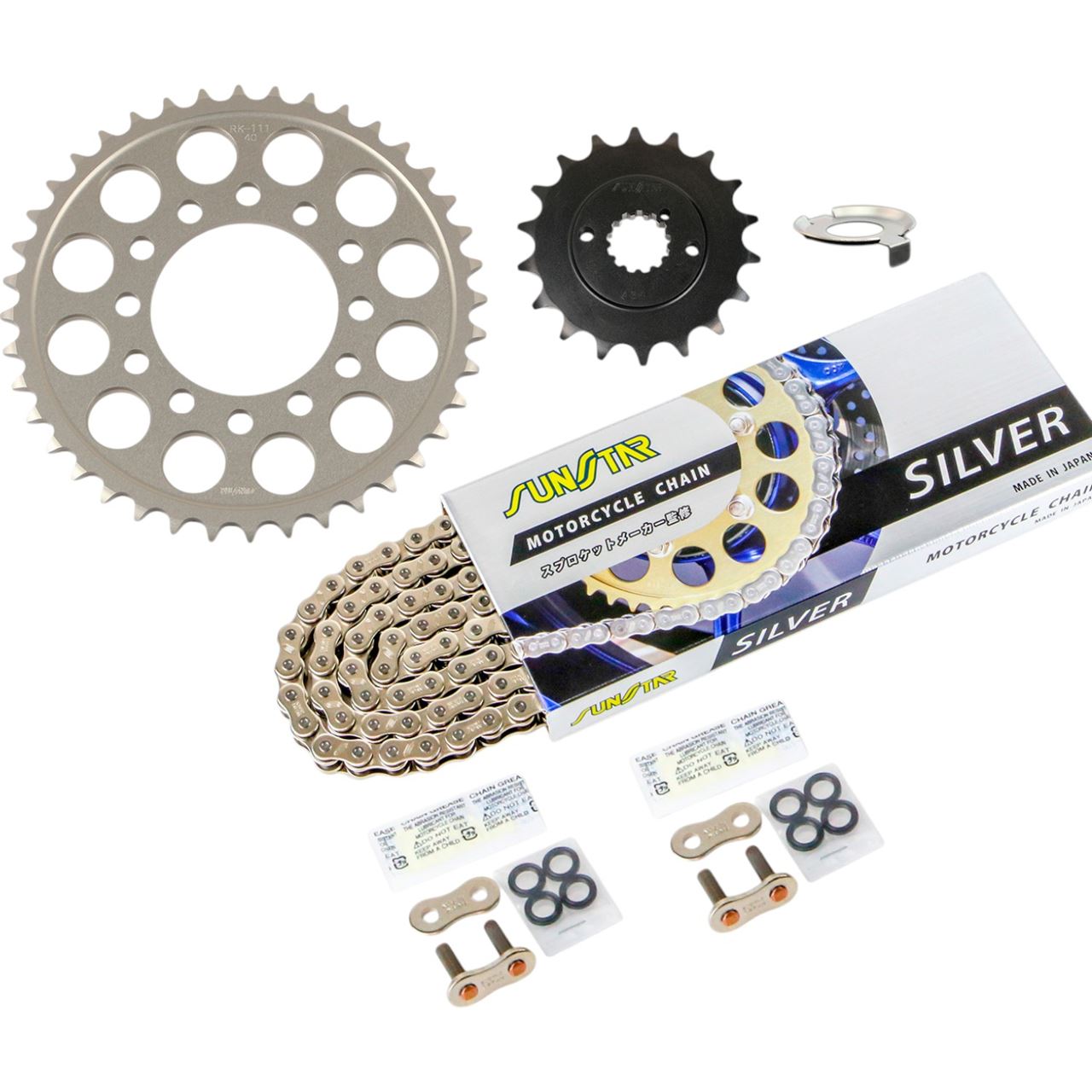 スプロケット&チェーンキット シルバー 525 フロント18T リア40T Z1-R(D1)(525コンバート) 78年 3点セット SUNSTARチェーン スプロケ