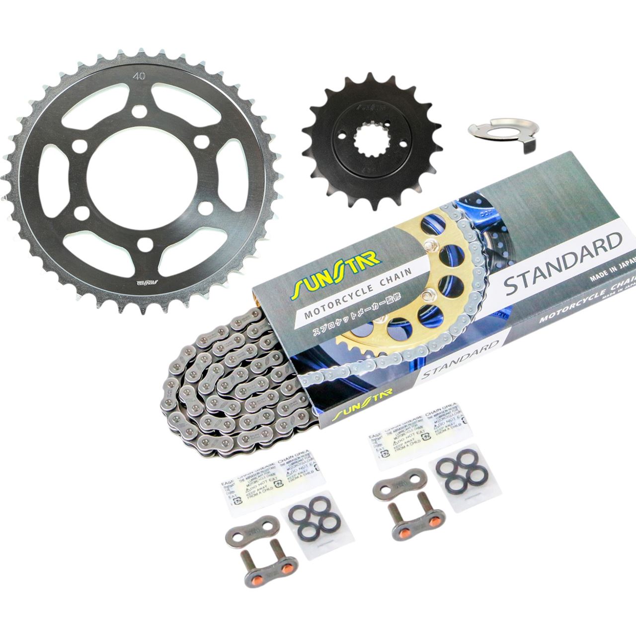 スプロケット&チェーンキット ゴールド 525 フロント18T リア40T Z1-R(D1)(525コンバート) 78年 3点セット SUNSTARチェーン スプロケ