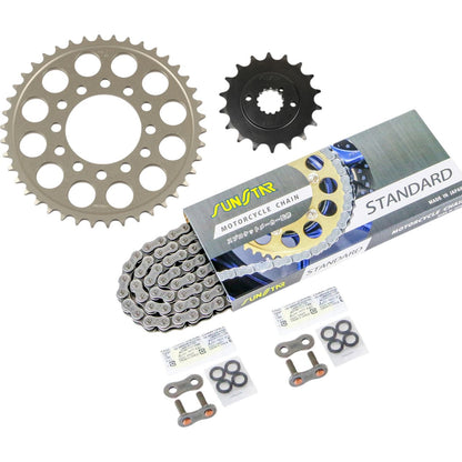 Sprocket & Chain Kit Silver 525 Front 18T Rear 42T Z1000H (525 Conversion) 1980 3-piece set SUNSTAR Chain