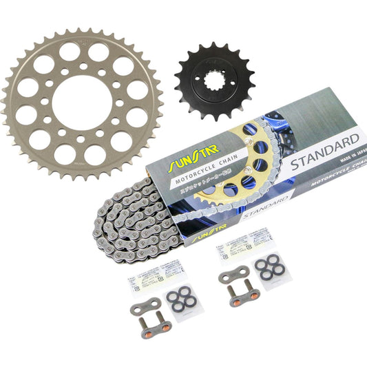Sprocket & Chain Kit Silver 525 Front 18T Rear 42T Z1000H (525 Conversion) 1980 3-piece set SUNSTAR Chain