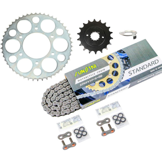 Sprocket & Chain Kit Silver 525 Front 18T Rear 50T for 750RS (525 Conversion) 73-75 (3-piece set with SUNSTAR chain)