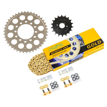 Sprocket & Chain Kit Gold 525 Front 18T Rear 42T Z1000 (A1/A2) (525 Convert) 77-78 3-piece set SUNSTAR Chain