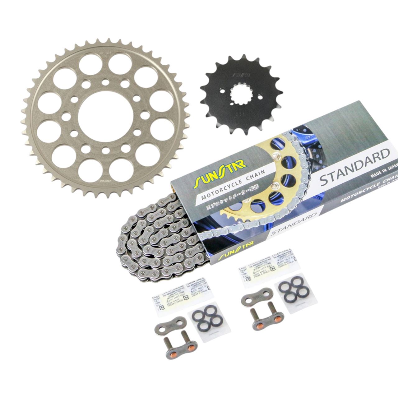Sprocket & Chain Kit Silver 530 Front 17T Rear 45T GSX1100S Katana (530 Conversion) Long Ratio 81-00 3-Piece Set SUNSTAR Chain