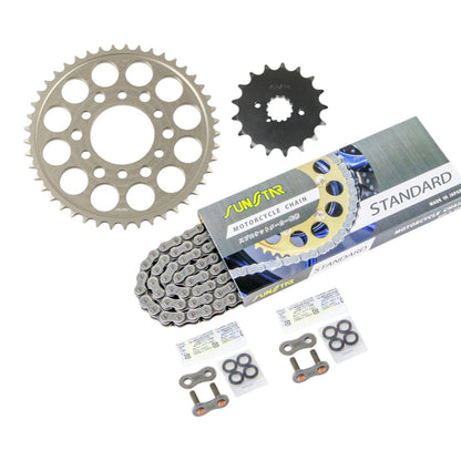 Sprocket & Chain Kit Silver 530 Front 17T Rear 45T GSX1100S Katana (530 Conversion) Long Ratio 81-00 3-Piece Set SUNSTAR Chain