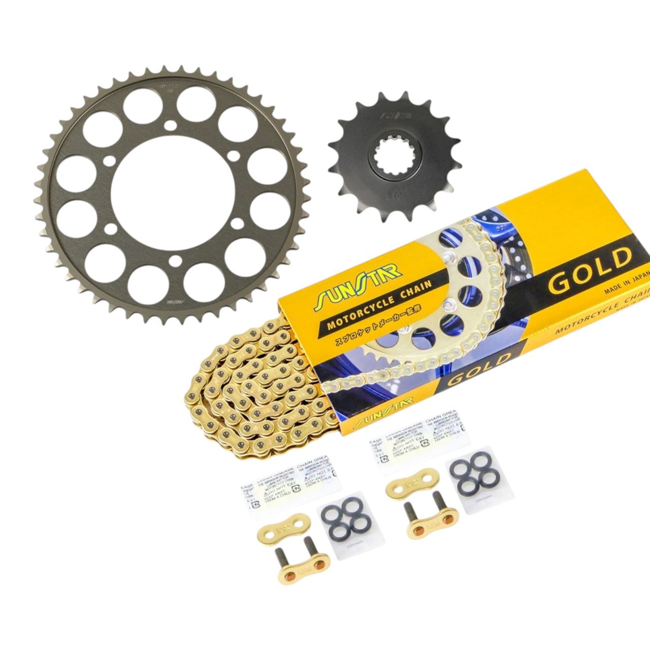 Sprocket & Chain Kit Gold 530 Front 16T Rear 48T YZF-R6 (530 Convert) 03-05 3-piece Set SUNSTAR Chain