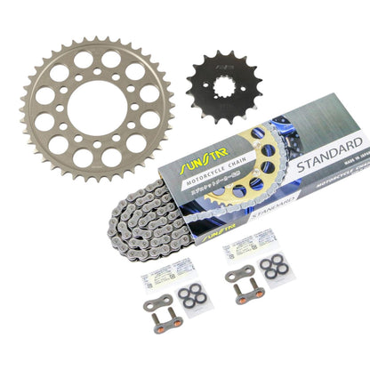 スプロケット&チェーンキット シルバー 530 フロント16T リア40T Z750FXII/III(E1/L1)(530コンバート) 80-84年/Z750GP(530コンバート) 82-84年 3点セット SUNSTARチェーン