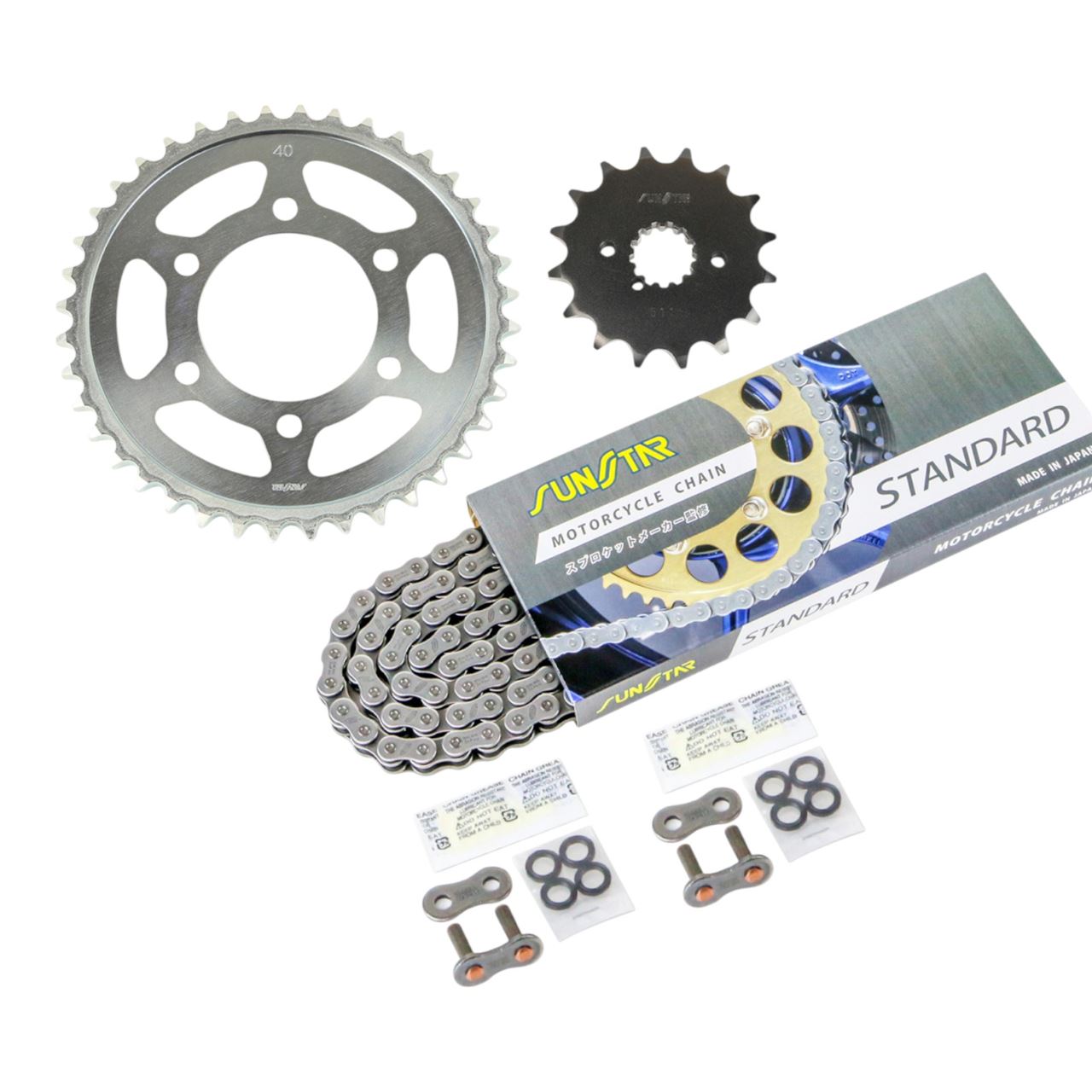 スプロケット&チェーンキット シルバー 530 フロント16T リア40T Z750FXII/III(E1/L1)(530コンバート)/Z750GP(530コンバート) 3点セット
