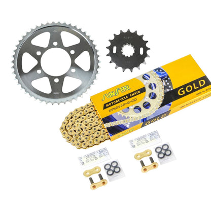Sprocket & Chain Kit Gold 530 Front 17T Rear 46T Z1000R (530 Convert)/Z1000J (530 Convert)/Z1100GP (530 Convert) 3-piece Set SUNSTAR Chain