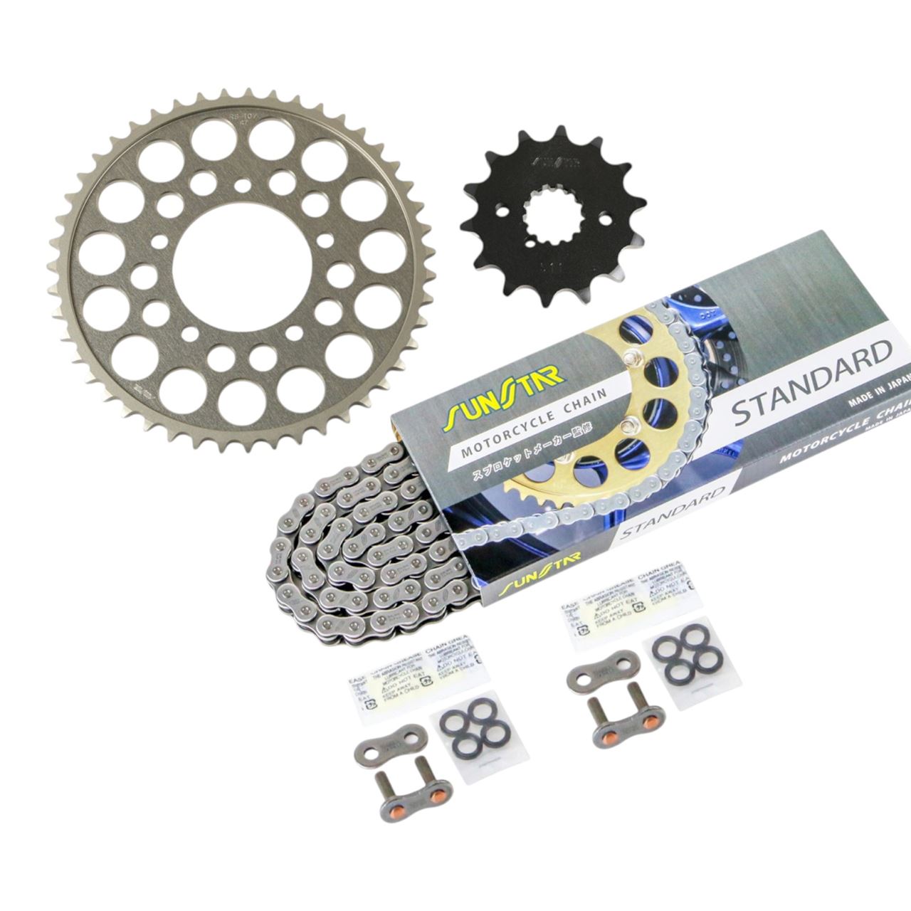 スプロケット&チェーンキット シルバー 530 フロント14T リア47T GSX-R1100(530コンバート) 86-88年 3点セット SUNSTARチェーン