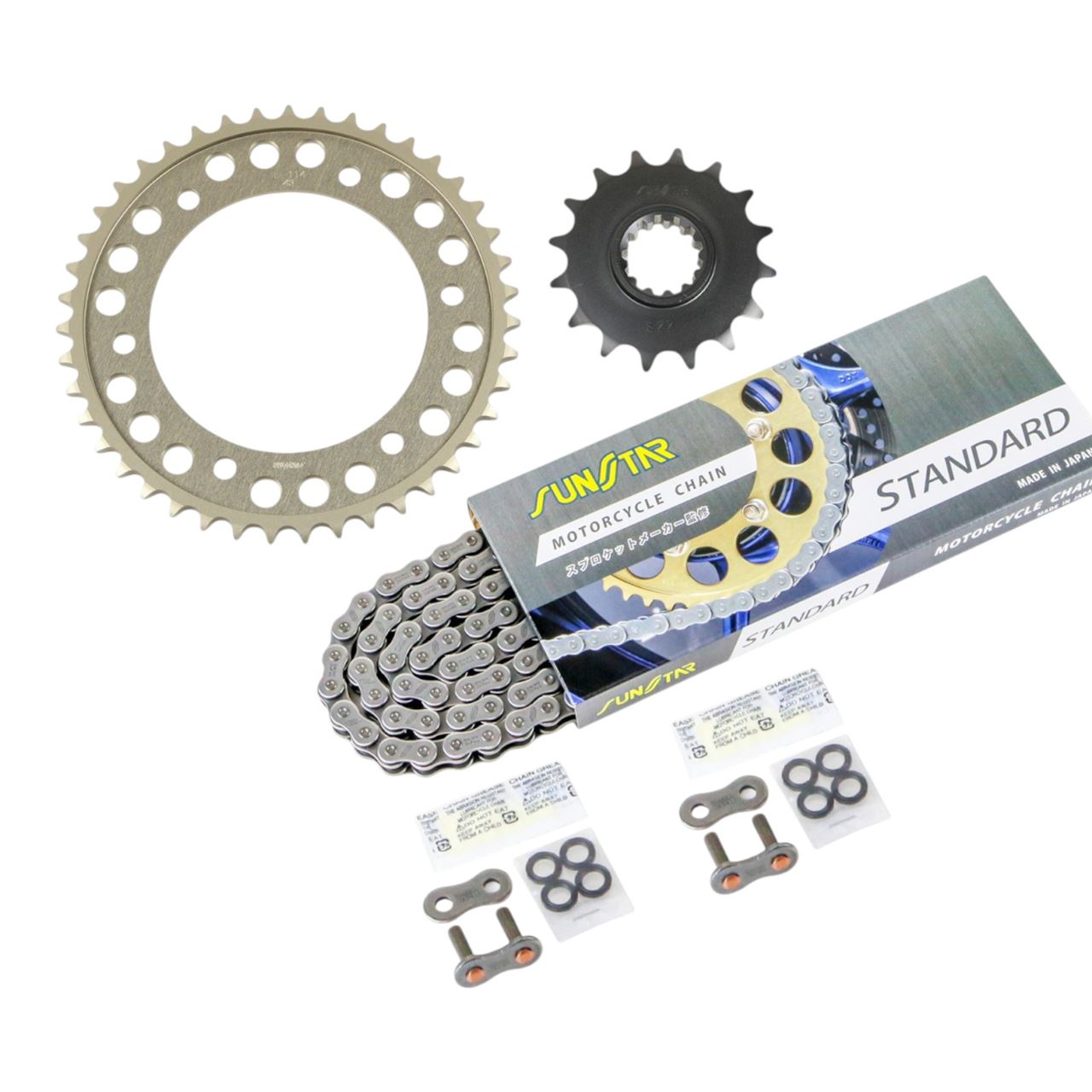 スプロケット&チェーンキット シルバー 530 フロント16T リア43T CBR954RR(北米) 02-03年 3点セット SUNSTARチェーン スプロケ