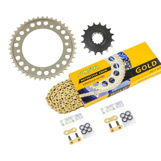 スプロケット&チェーンキット ゴールド 530 フロント16T リア43T CBR954RR(北米) 02-03年 3点セット SUNSTARチェーン スプロケ