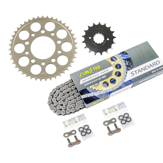 Sprocket & Chain Kit Silver 530 Front 17T Rear 43T for CBR1000F (Europe) '87-'88 / CBR1000F Hurricane '87-'88 / VF1000F '84-'88 3-piece Set with SUNSTAR Chain