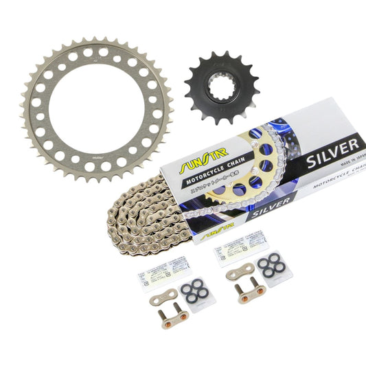Sprocket & Chain Kit, Silver, 530, Front 16T, Rear 42T, CBR1000RR (International) 06-07, 3-piece set, SUNSTAR Chain
